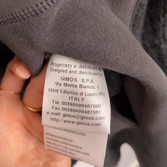 Gimo's GMS-75 100% Suede Lamb Fur Knit Jacket Charcoal XL - Picture 6 of 7